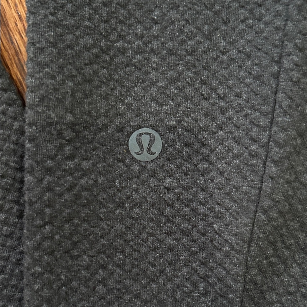 Lululemon At Ease Crewneck Pullover Textured Sweatshirt - Heather Black - Picture 5 of 5